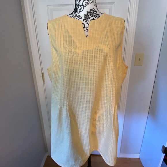 CJ Banks Yellow Cotton Tank - Picture 1 of 6